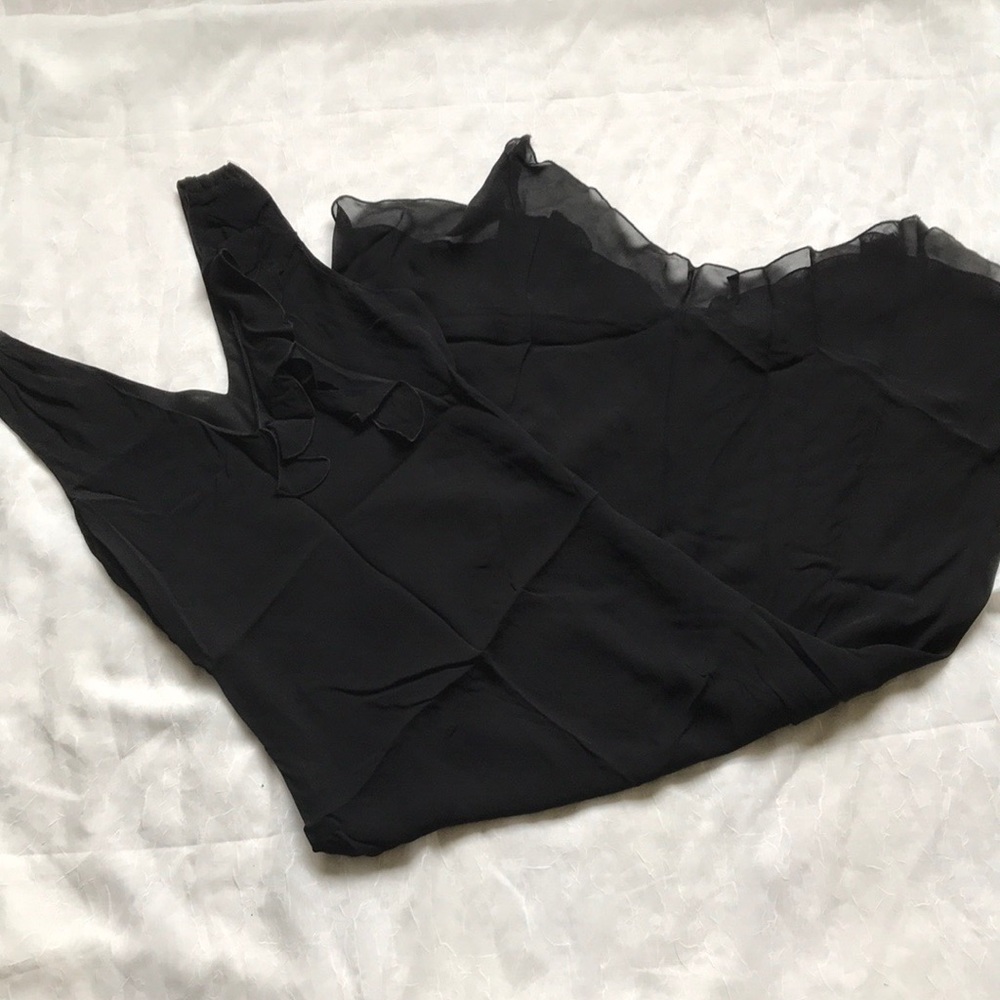 Lapis Black Shear Ruffle Dress